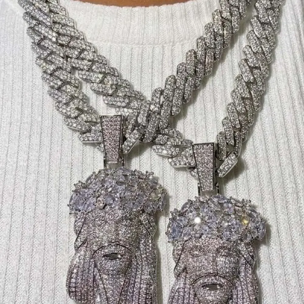 Iced Out Jesus pendant with 13mm cuban link 22inch